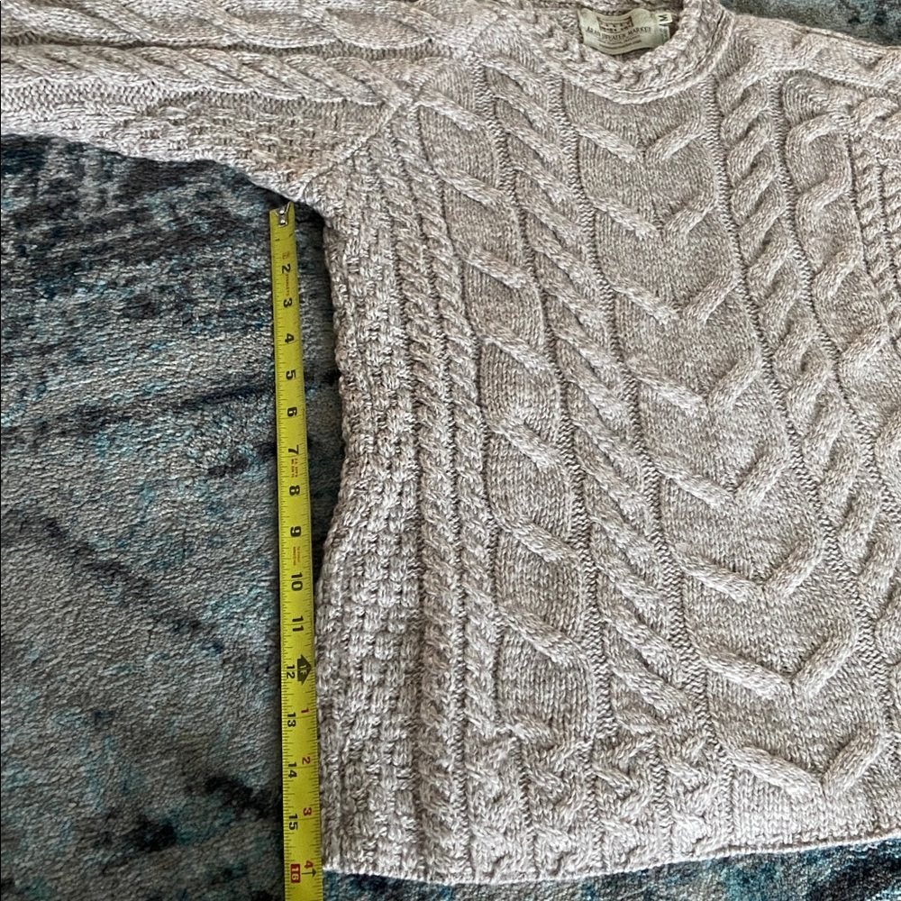 Cream Cable Knit Crew Neck Sweater - Picture 8 of 8